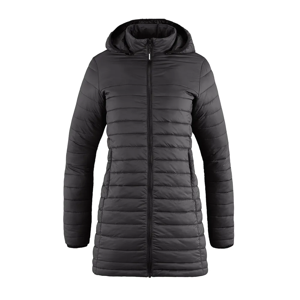 Glacier Bay Ladies Full Length Lightweight Puffy Jacket with detachable hood