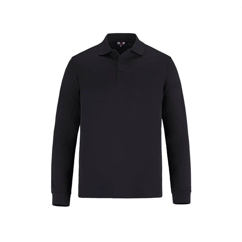 Birdie Men's Long Sleeve Pique Mesh Polo