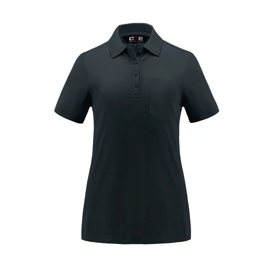Caddy Ladies Pique Mesh Polo w/ Pocket